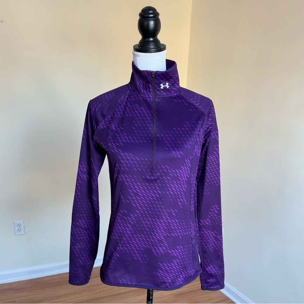 Under Armour 1/2 Zip Pullover Purple Long Sleeve Running Lightweight Sz S/M